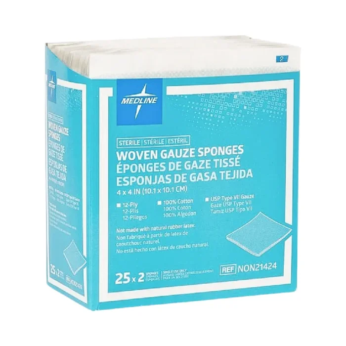 12 ply Woven Sterile Gauze Sponge 4″ x 4″