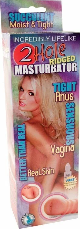 2 Hole Ridged Masturbator by Nasstoys – Dual Sensation with Lifelike Feel