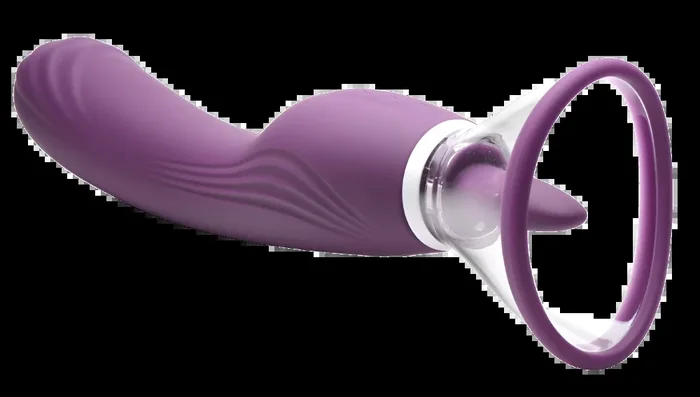 8 Speed Licking and Sucking Tongue Vibrator – Purple
