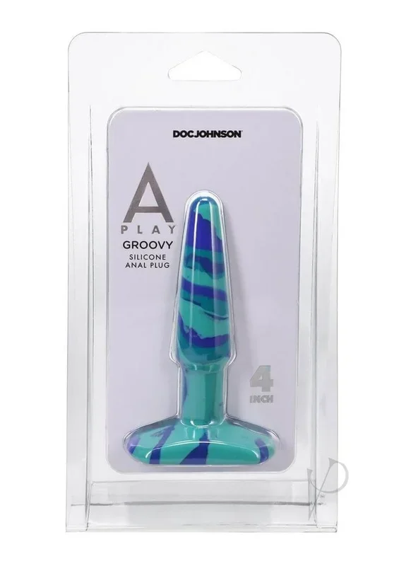 A-Play Groovy Anal Plug 4 – Blue | Colorful and Comfortable Silicone Plug