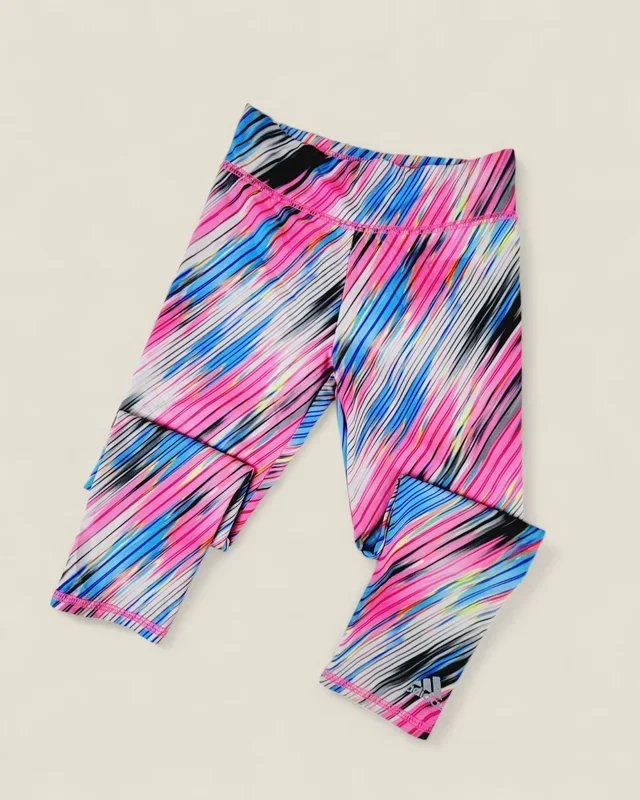 ADIDAS PATTERNED LEGGINGS GIRLS 5Y PRE-LOVED