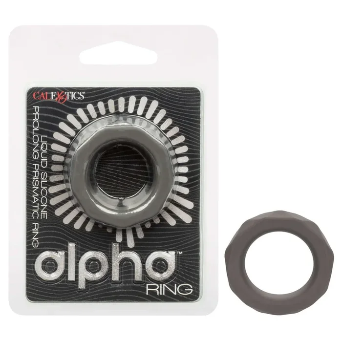 Alpha Liquid Silicone Prolong Presmatic Cock Ring – Gray