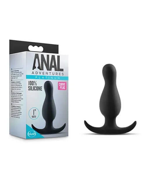 Anal Adventures Platinum Curve Plug Black by Blush Novelties