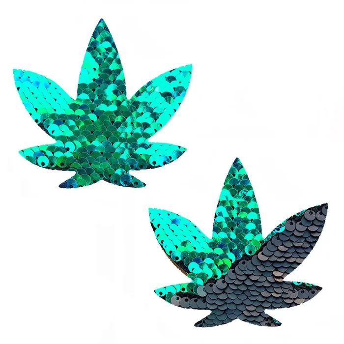 Ariel Green to Black Flip Sequin Weed Leaf Pasties – Fashion Pasties