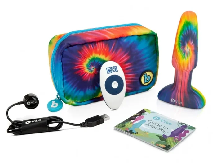 B-Vibe Peace & Love Tie Dye Rimming Plug