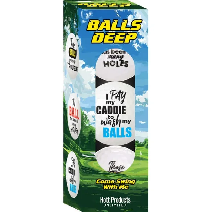 Balls Deep Funny Slogan Golf Balls (3 Pack)