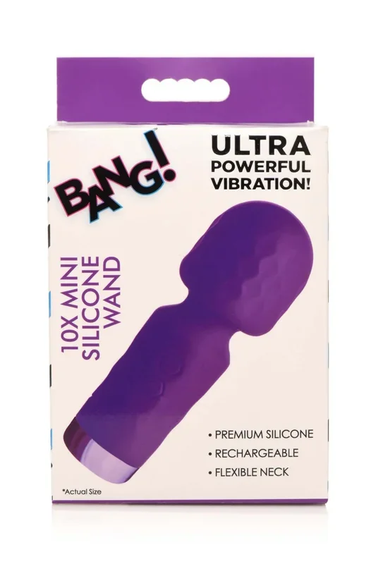 Bang 10X Mini Silicone Rechargeable Wand Purple