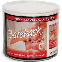 Bareback Latex Condoms – 40 Piece Jar for Extra Thin, Natural Feel Protection