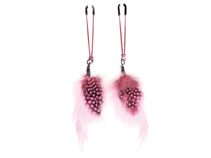 Bijoux de Nip Pink/Black Feather w/Pink Tweezer Clamp