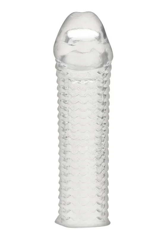Blue Line Clear Textured Penis Enhancing Sleeve Extension
