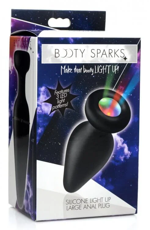 Booty Sparks Silicone Light-Up Anal Plug (Large) by XR Brands: Illuminate Your Intimate Moments