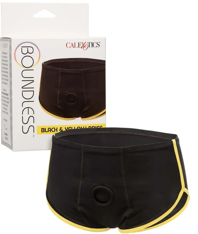 Boundless™ Black & Yellow Brief 2X/3X – Discreet, Comfortable Harness with Reinforced O-Ring