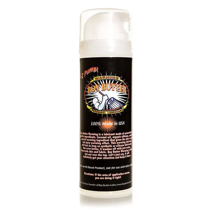 Boy Butter Warming Lubricant 5 Oz: Enhanced Sensation with Organic Coconut Oil & Silicone Blend