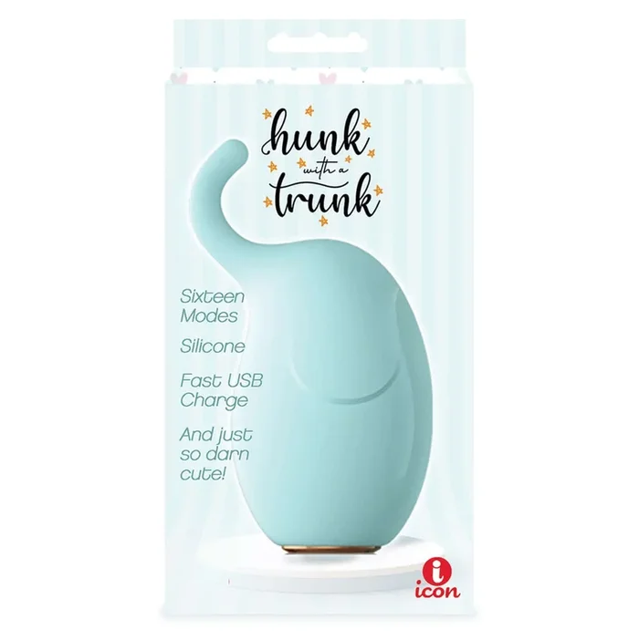 Buzzy Buddy Hunk with a Trunk Rechargeable Silicone Clitoral Stimulator – Aqua