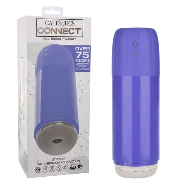 CalExotics Connect Rechargeable Stroker with Vibration and Suction – Purple