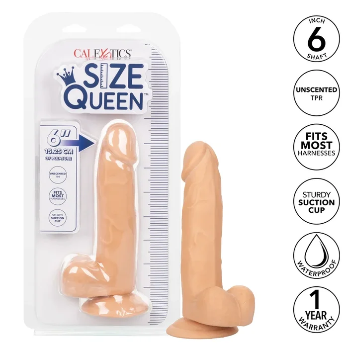 CalExotics Size Queen 6 Inch Realistic Adult Dildo Ivory