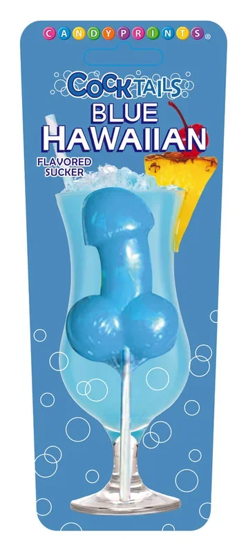 Candyprints Blue Hawaiian Cocktail Penis Sucker | Fun Party Favor Lollipops