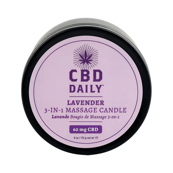 CBD Daily Lavender 3 In 1 Massage Candle 6 Oz from Earthly Body