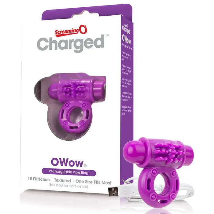 Charged OWow Rechargeable Vibrating Ring Waterproof – Purple
