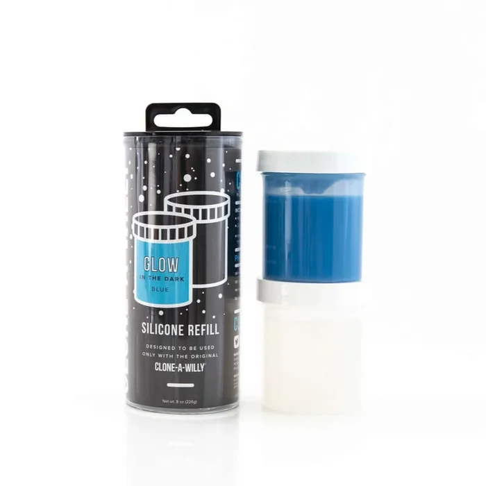 Clone-A-Willy Blue Glow in the Dark Silicone Refill Kit