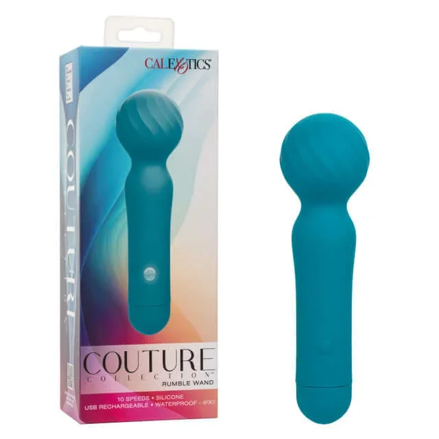 Couture Collection Rumble Rechargeable Silicone Wand – Blue