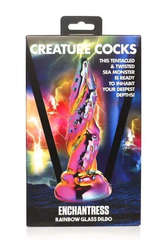 Creature Cocks Enchantress Rainbow Glass Dildo: Unleash Alien Pleasure in Technicolor