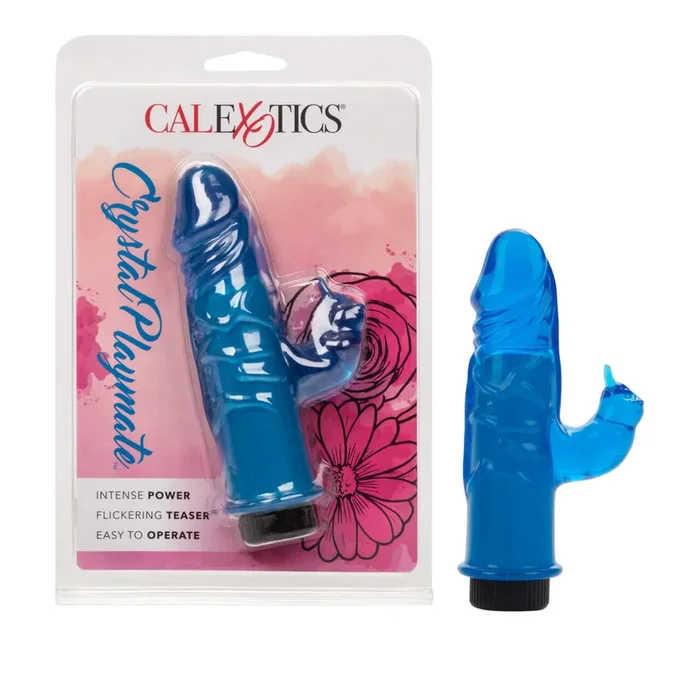 Crystal Playmate Blue Dual Vibrator by California Exotic Novelties