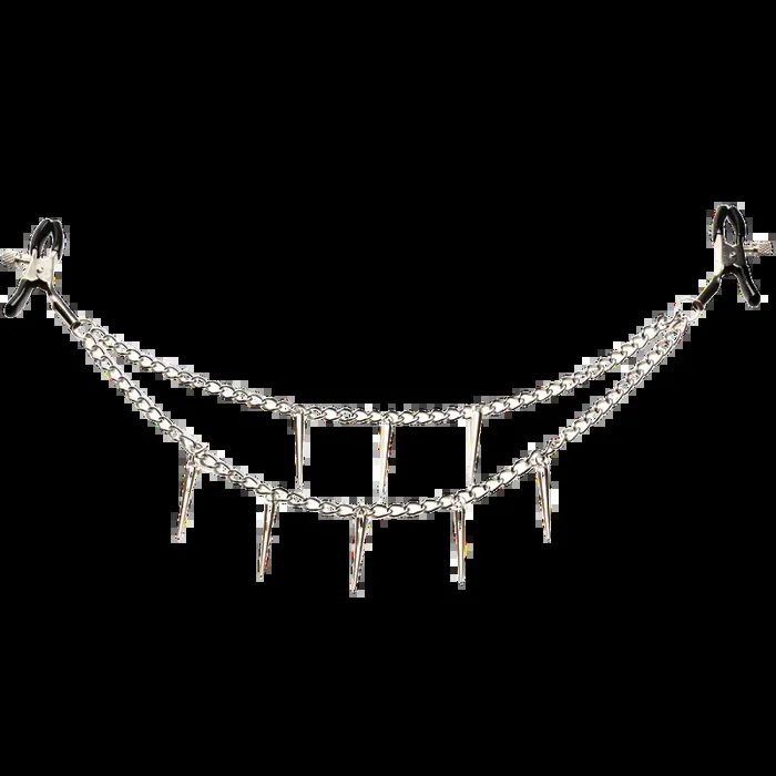 Daggers Double Chain Nipple Clamps Nipple Toys – Black