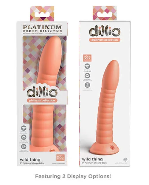 Dillio Platinum 7 inches Wild Thing Peach Orange Silicone Dildo