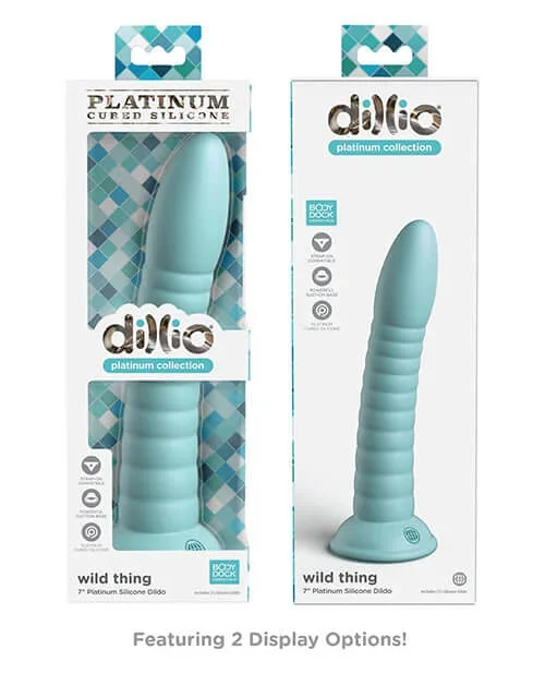 Dillio Platinum 7 inches Wild Thing Teal Green Silicone Dildo