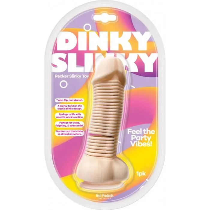 Dinky Slinky Pecker Spring Toy with Suction Cup Vanilla