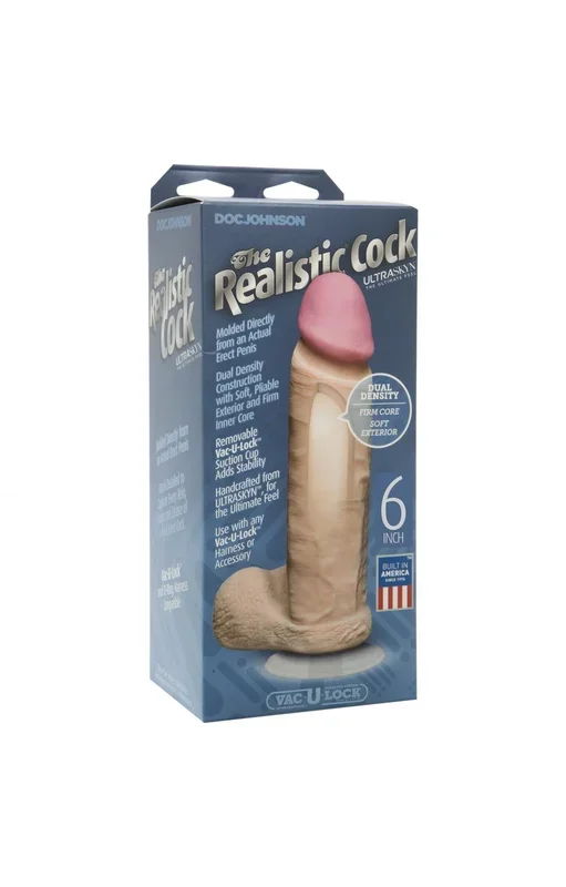Doc Johnson Vac-U-Lock The Realistic Cock ULTRASKYN 6 Inches