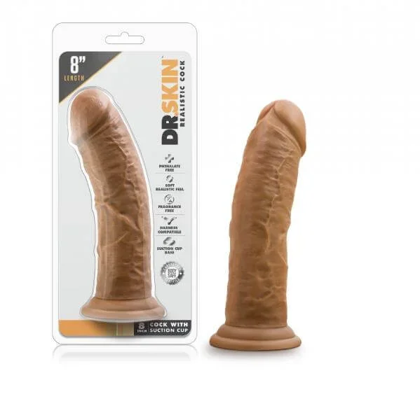 Dr. Skin 8 Inches Realistic Cock With Suction Cup Mocha