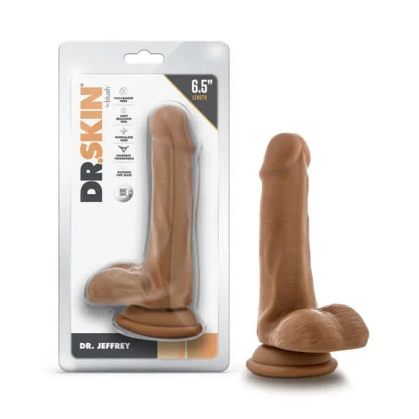 Dr. Skin Dr. Jeffrey 6.5-inch Dildo with Balls – Realistic Pleasure in Medium Tan