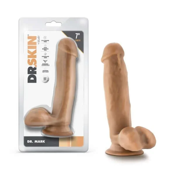 Dr. Skin Dr. Mark 7 inches Dildo with Balls Tan Medium Skin Tone