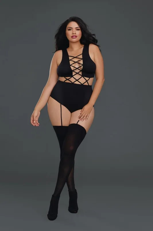 Dreamgirl 0312X Opaque Seamless Teddy Bodystocking