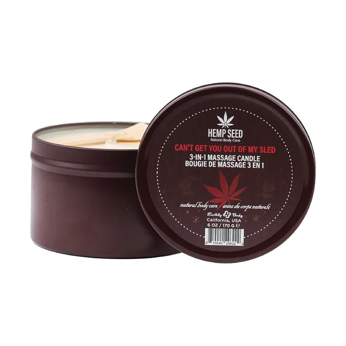 Earthly Body Hemp Seed 3-in-1 Holiday Candle Can’t Get You Out Of My Sled 6 oz.