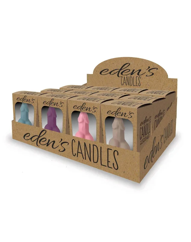 Eden’s Candles Penis 12 PC Display | 3-Inch Vanilla-Scented Decorative Candles