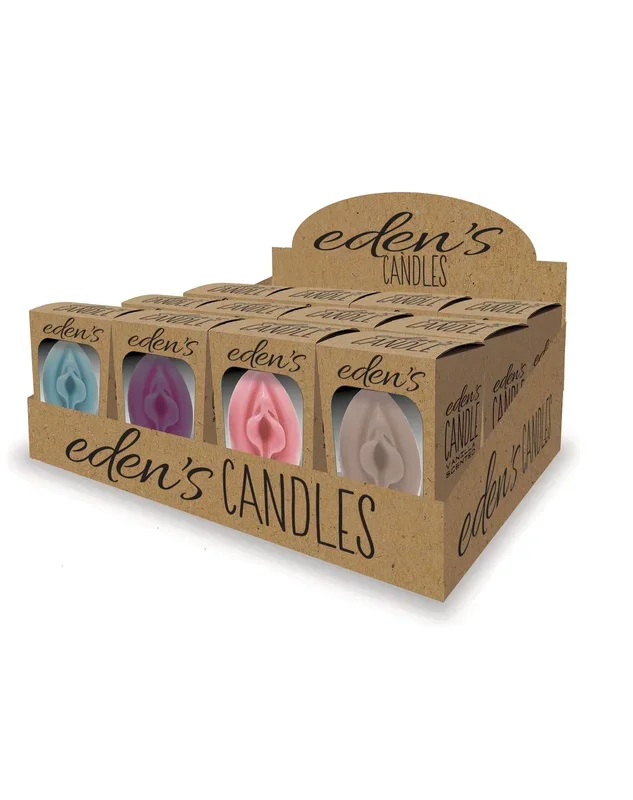 Eden’s Candles V’Jay 12 PC Display | Vanilla-Scented, 3-Inch Decorative Candles in Unique Vagina Design