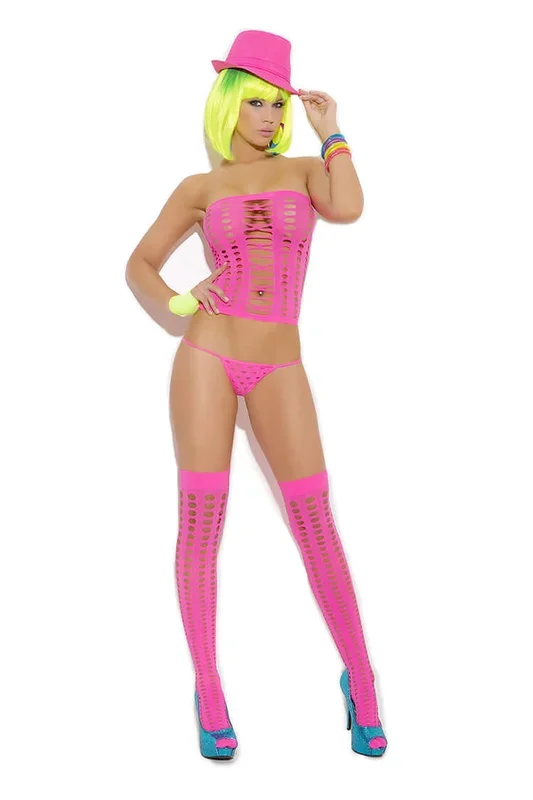 Elegant Moments Lingerie Vivace Neon Pink Set – Seductive Elegance for Alluring Moments