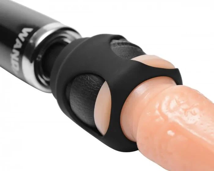 Enhance Your Pleasure with the Wand Essentials Strap Cap Harness for Dildos in Black