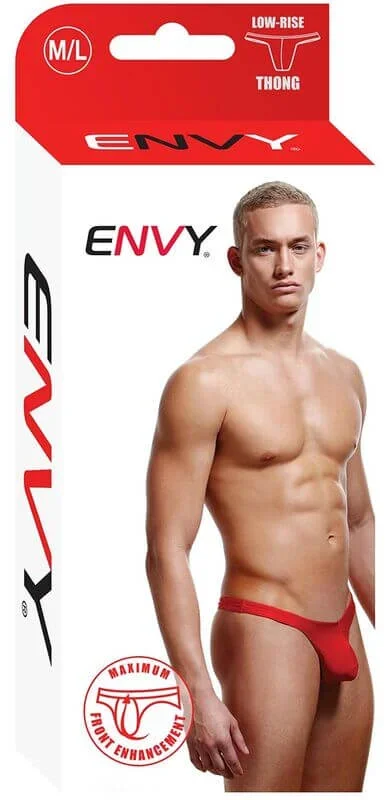 Envy Low Rise Male Thong Red Medium to Large to M/L