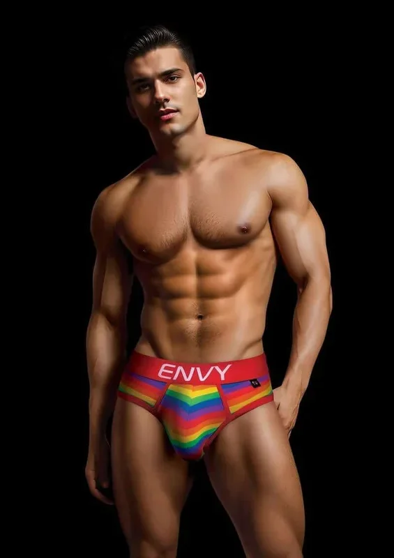 Envy Rainbow Pride Briefs – Red L/XL | Comfort, Style & Vibrant Pride