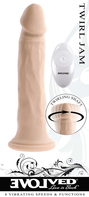 Evolved Twirl Jam Light Skin Tone Vibrating Dong – Realistic Twirling and Vibrating Dildo