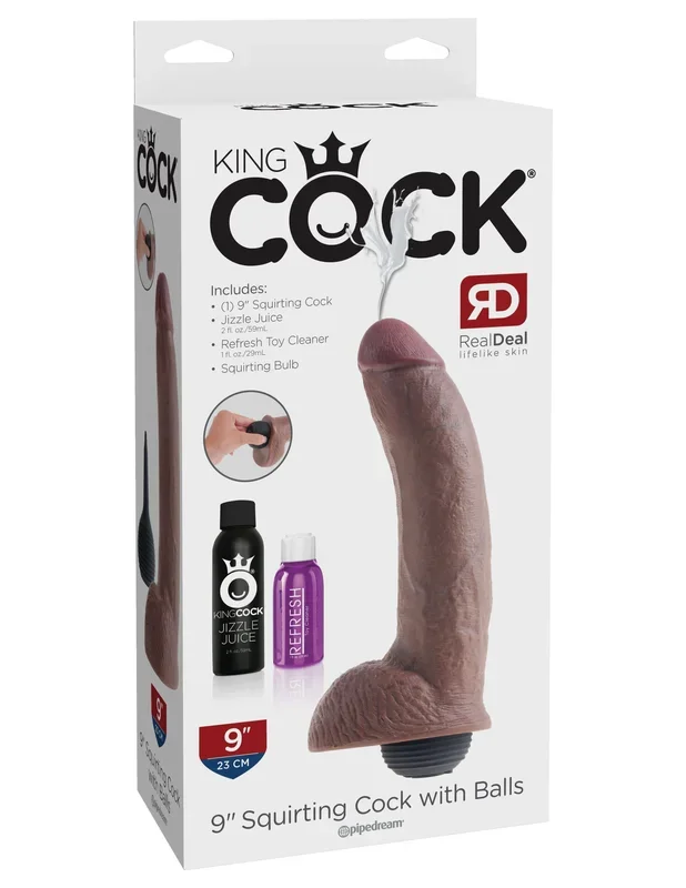 Experience the Ultimate Cum Play with King Cock 9 inches Squirting Dildo!