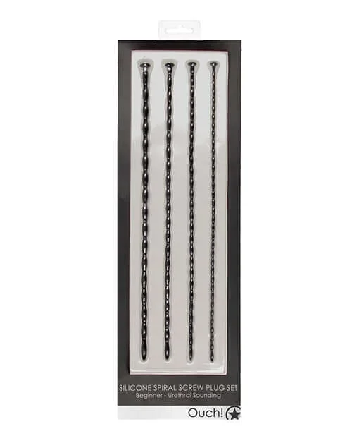 Explore Sensational Pleasures with Ouch Silicone Spiral Screw Plug Set – Beginner Urethral Sounding