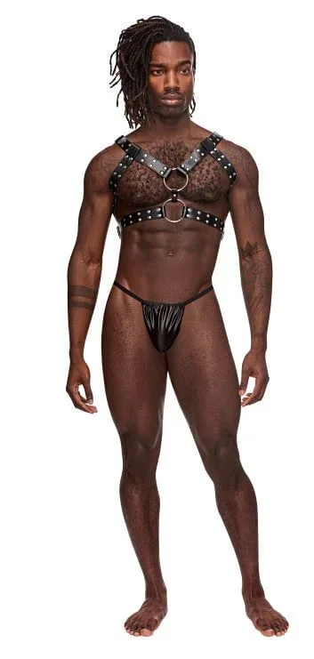 Gemini Leather Harness Black O/S Male Power Underwear