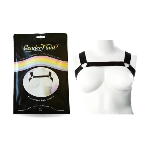 Gender Fluid Mason Harness Black L-XXL Size Chest 40-60 Inches
