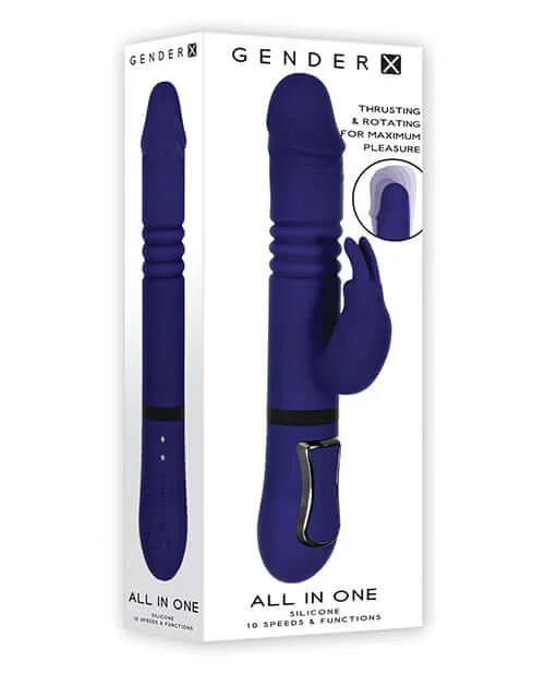Gender X All In One Rechargeable Silicone Rabbit Vibrator – Purple