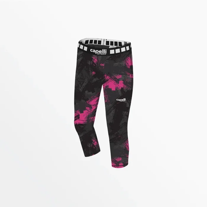 GIRL’S 3/4 CAMO STROKES PERFORMANCE TIGHTS